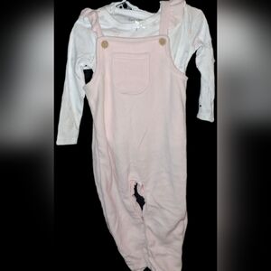 Pink Baby Sleeper with White Long Sleeves